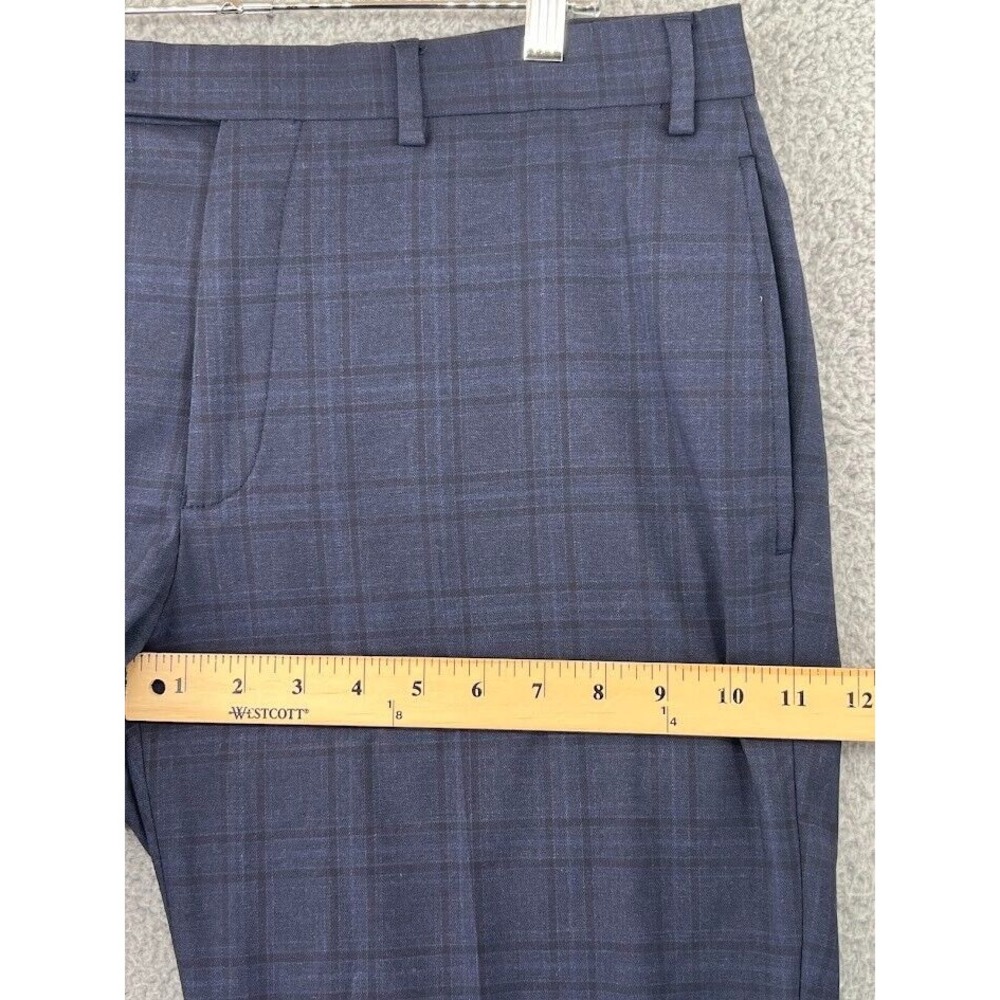 LAUREN RALPH LAUREN Dress Pants Mens 36x27 Plaid‎ Stretch Flat Front Tapered Leg - Picture 5 of 10